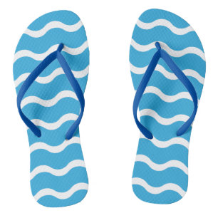 Blaue Wellenmuster Flip Flops Badesandalen