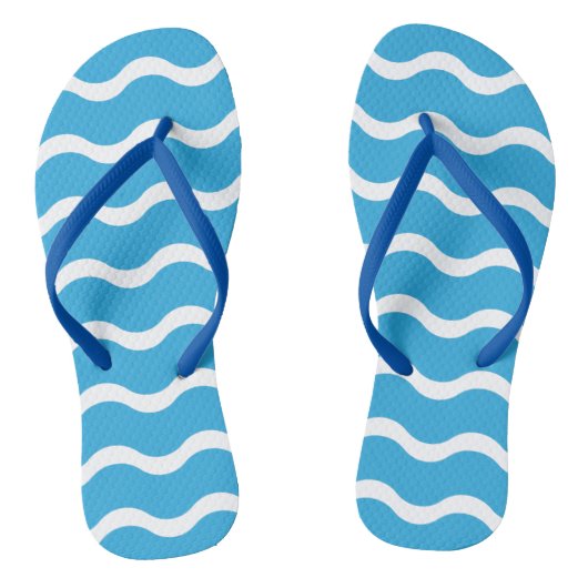 Blaue Wellenmuster Flip Flops Badesandalen (Fußbett)