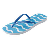 Blaue Wellenmuster Flip Flops Badesandalen (Schrägansicht)