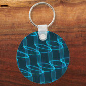 Blaue Wellenmuster Schlüsselanhänger (Vorderseite)