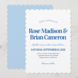 Blaue wellige Cabana Hochzeitseinladungen Einladung