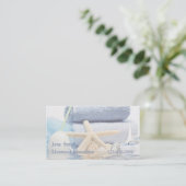 Blaue Wellness-Center-Reflexion Visitenkarte (Stehend Vorderseite)