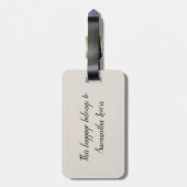 Blaue Weltkarte macht nie aufhören, kundenspezifis Gepäckanhänger (Rückseite vertikal)