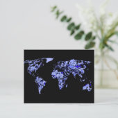 Blaue Weltkarte Postkarte (Stehend Vorderseite)