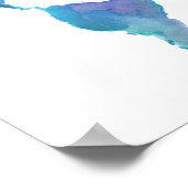 Blaue Weltkarte von Watercolor Poster (Ecke)
