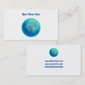 Blaue Weltkugel, Ihr Name hier Visitenkarte (Vorne/Hinten)