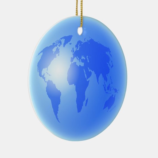 Blaue Weltkugel Keramikornament (Rechts)