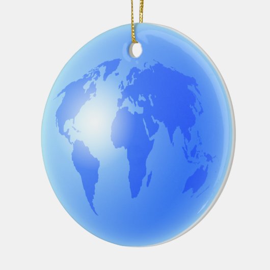 Blaue Weltkugel Keramikornament (Links)