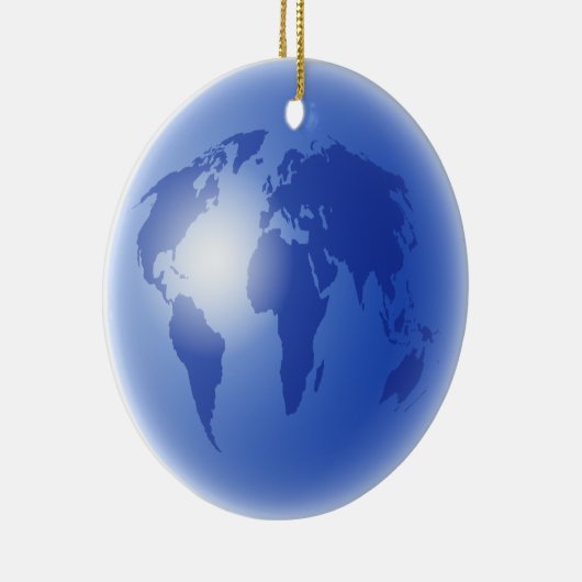 Blaue Weltkugel Keramikornament (Rechts)