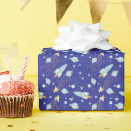 Blaue Weltraum-Träume Geschenkpapier