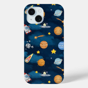 Blaue Weltraumplaneten Nahtloses Muster Case-Mate iPhone Hülle