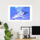 BLAUE WHALDRUCK POSTER (Heimbüro)