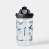 Blaue Whale Wrap um Kinder Personalisiert Trinkflasche (Vorne)