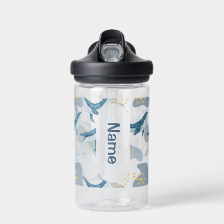 Blaue Whale Wrap um Kinder Personalisiert Trinkflasche