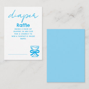 Blaue Whimsical-Champagner-Windel-Raffle-Tickets Begleitkarte