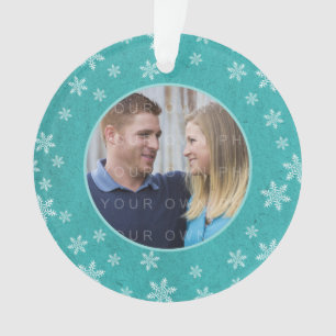 Blaue Whimsical-Schneeflocken-Feiertags-Foto-Ornam Ornament