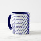 BLAUE & WHITE STRICK Navy Combo Tasse (Vorderseite Links)