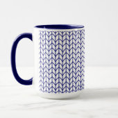 BLAUE & WHITE STRICK Navy Combo Tasse (Links)