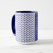 BLAUE & WHITE STRICK Navy Combo Tasse (Vorderseite Links)