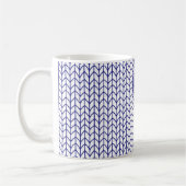 BLAUE & WHITE STRICK Weiße Tasse (Links)