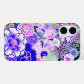 BLAUE WHUE BLUME Peony, Rose Japanisches Blumenkoh Case-Mate iPhone Hülle (Rückseite (Horizontal))