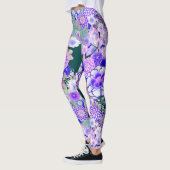 BLAUE WHUE BLUME Peony, Rose Japanisches Blumenkoh Leggings (Links)