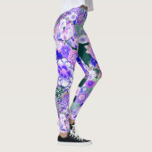 BLAUE WHUE BLUME Peony, Rose Japanisches Blumenkoh Leggings (Rechts)