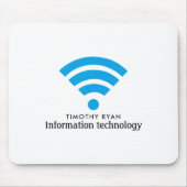 Blaue Wi-Fi-Logos, Informationstechnologie, Comput Mousepad (Vorne)