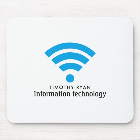 Blaue Wi-Fi-Logos, Informationstechnologie, Comput Mousepad (Vorne)