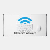 Blaue Wi-Fi-Logos, Informationstechnologie, Comput Schreibtischunterlage (Tastatur & Maus)