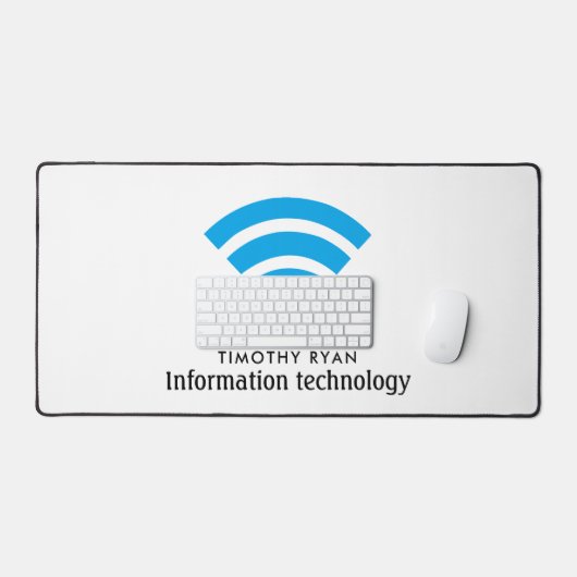 Blaue Wi-Fi-Logos, Informationstechnologie, Comput Schreibtischunterlage (Tastatur & Maus)