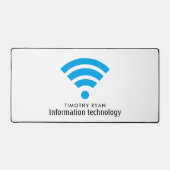 Blaue Wi-Fi-Logos, Informationstechnologie, Comput Schreibtischunterlage (Vorderseite)