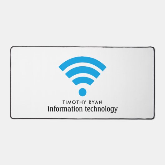 Blaue Wi-Fi-Logos, Informationstechnologie, Comput Schreibtischunterlage (Vorderseite)