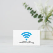 Blaue Wi-Fi-Logos, Informationstechnologie, Comput Visitenkarte (Stehend Vorderseite)