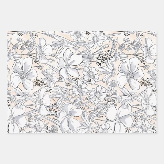 Blaue Wiese, gezeichnet Geschenkpapier Set (Vorderseite 2)