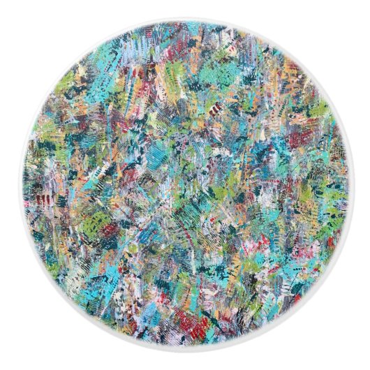 Blaue Wiese-Keramik Keramikknauf (Vorderseite)