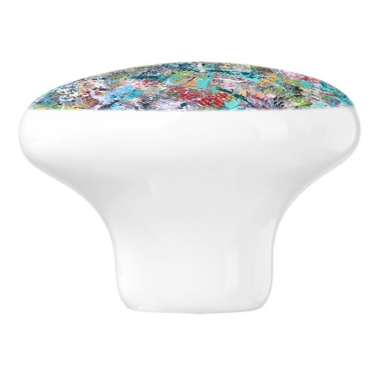 Blaue Wiese-Keramik Keramikknauf (Seitenansicht)