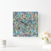 Blaue Wiesenhalle Quadratische Wanduhr (Zuhause)