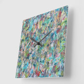 Blaue Wiesenhalle Quadratische Wanduhr (Winkel)