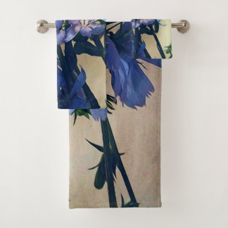 Blaue Wildblume Badetuch Set