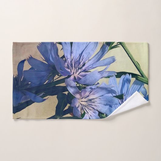 Blaue Wildblume Badetuch Set (Handtuch)