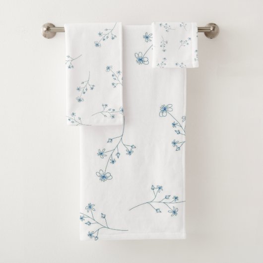 Blaue Wildblume Badhandtuch Set (Insitu)
