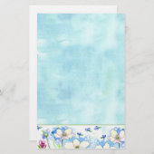 Blaue Wildblume Briefpapier (Vorne/Hinten)