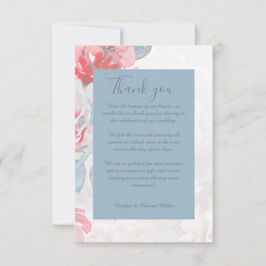 Blaue Wildblume Dankeskarte (Vorderseite)