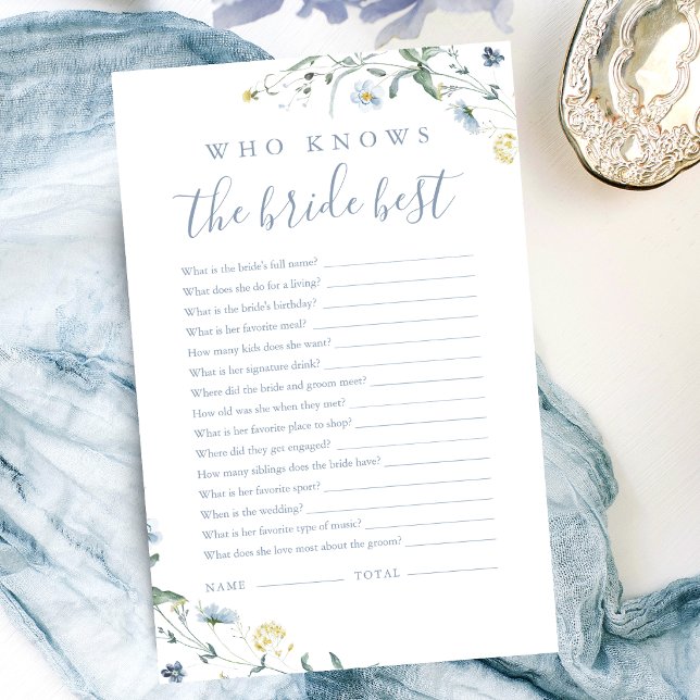 Blaue Wildblume, die das beste Brautspiel kennt (Blue Wildflower who knows the bride best game)