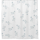 Blaue Wildblume Duschvorhang (Vorderseite)