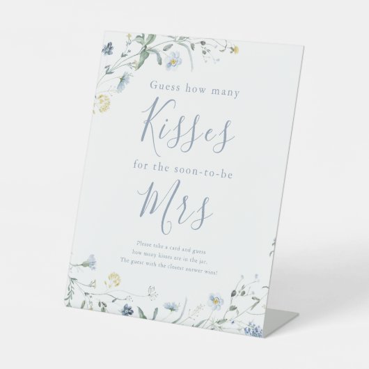 Blaue Wildblume erraten, wie viele Küsse Spiel-Zei Sockelschild (Vorderseite)