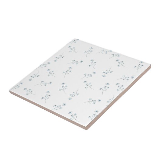 Blaue Wildblume Fliese (Seite)