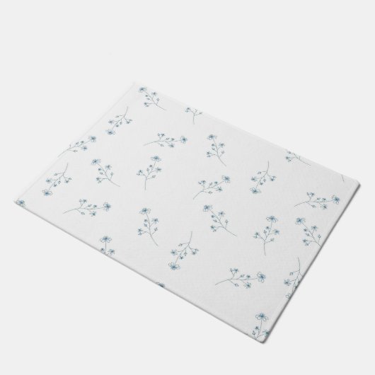 Blaue Wildblume Fußmatte (Schrägansicht)