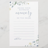 Blaue Wildblume gemeinsam mit einem Memory-Brautpa (Vorderseite)